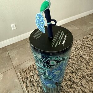 24 oz Blue Peacock Tumbler